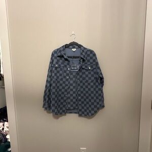 Le Lis Blue checkered outfit set like new skirt jacket
